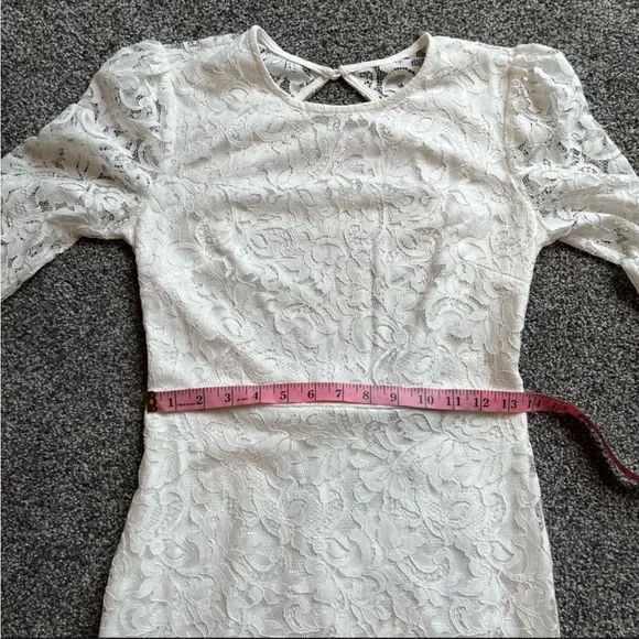 Lulu's White Lace Long Sleeved Open Back Dress - small - Picture 5 of 6